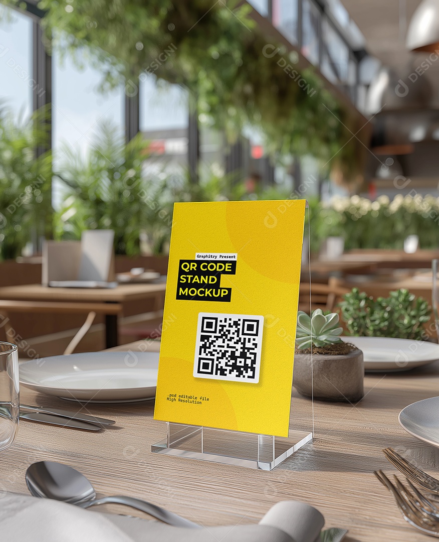 Mockup de QR Code PSD Editável