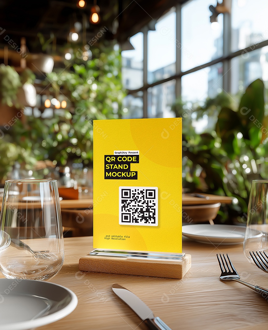 Mockup de QR Code PSD Editável