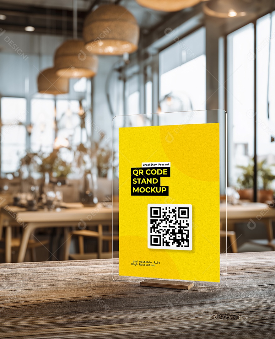 Mockup de QR Code PSD Editável