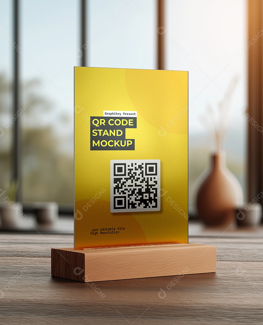 Mockup de QR Code PSD Editável