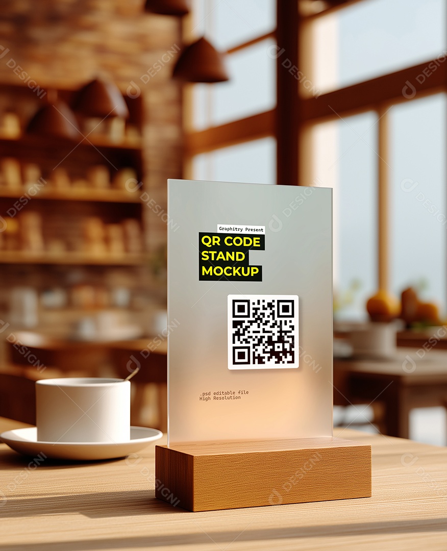 Mockup de QR Code PSD Editável
