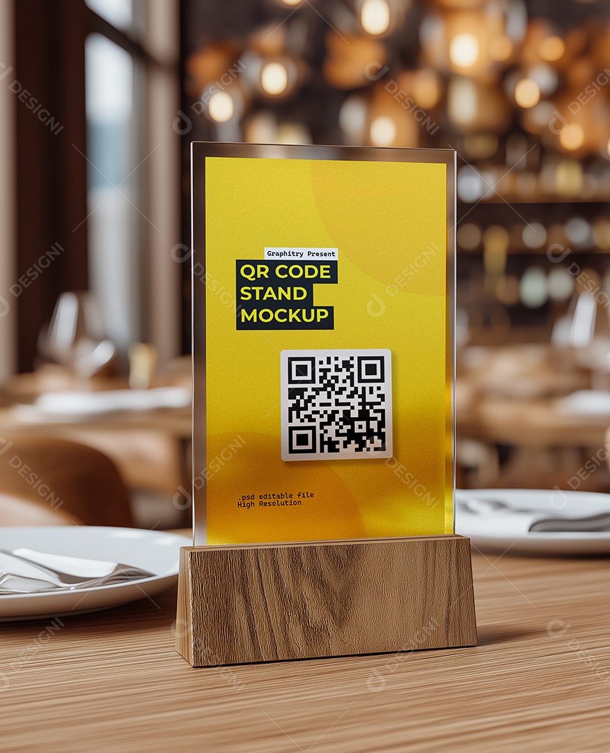 Mockup de QR Code PSD Editável