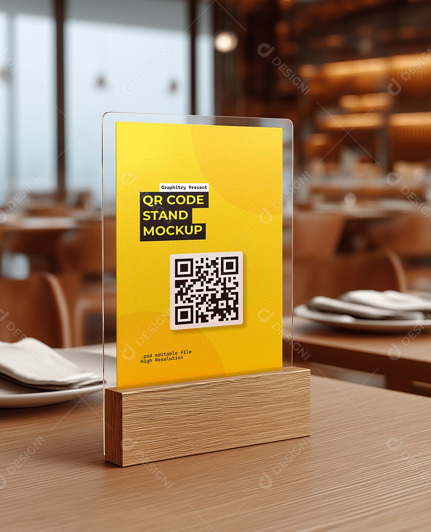 Mockup de QR Code PSD Editável