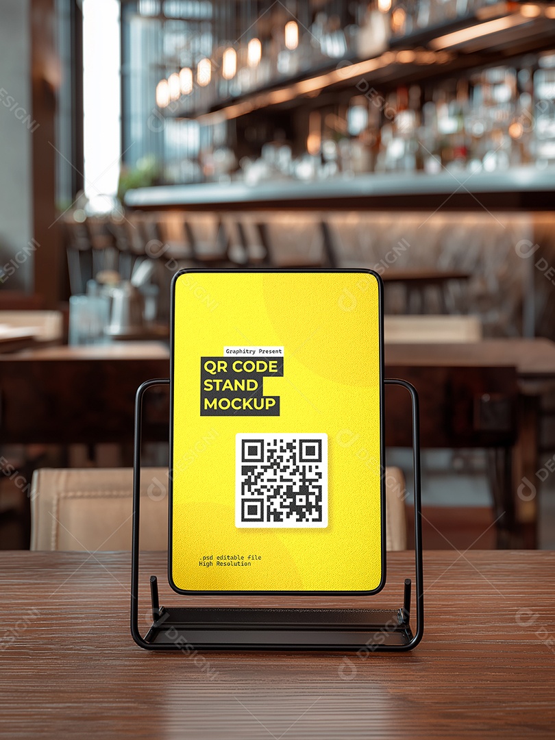 Mockup de QR Code PSD Editável