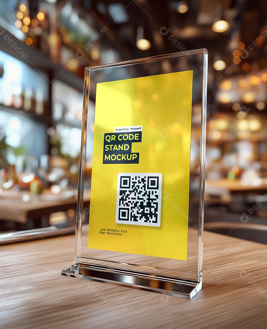 Mockup de QR Code PSD Editável