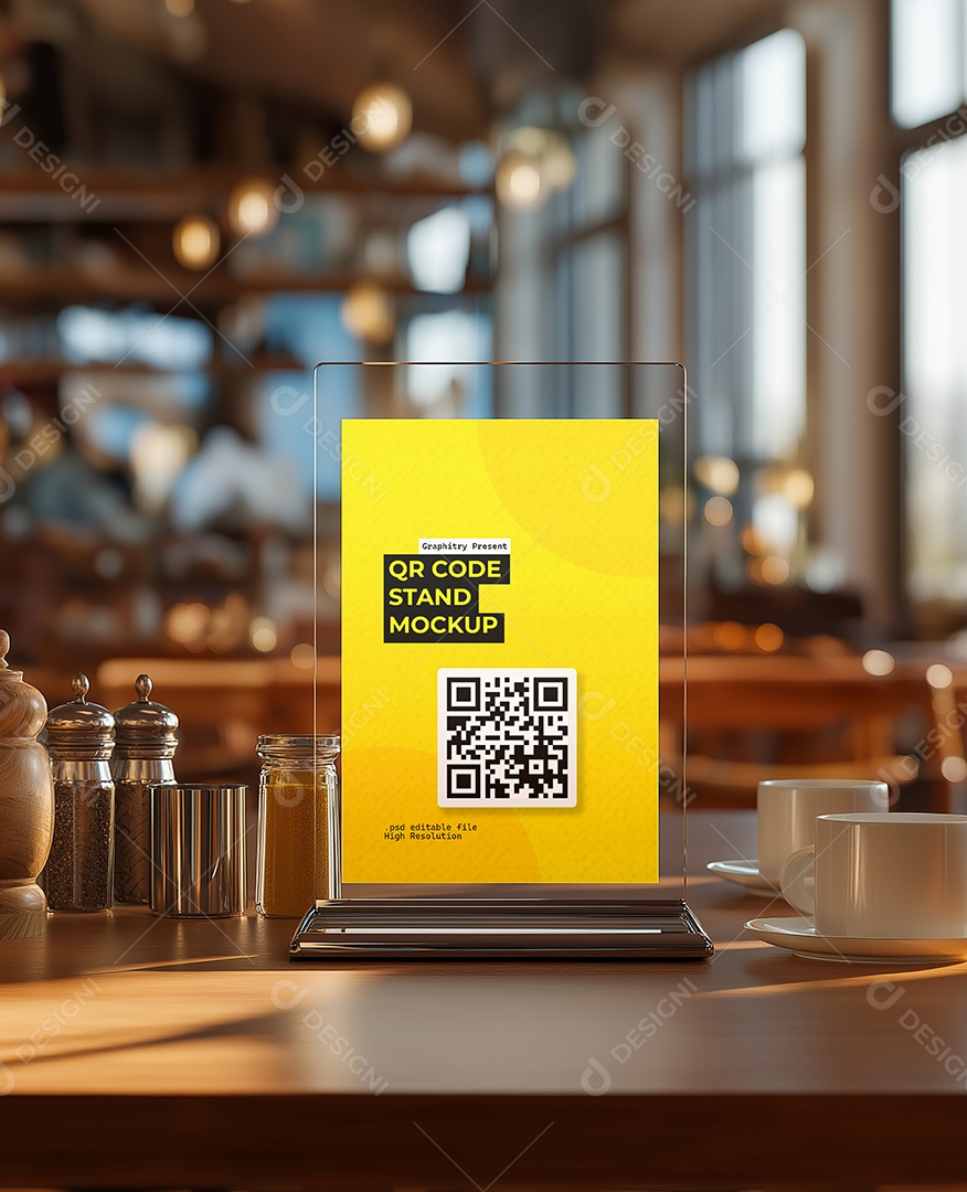 Mockup de QR Code PSD Editável
