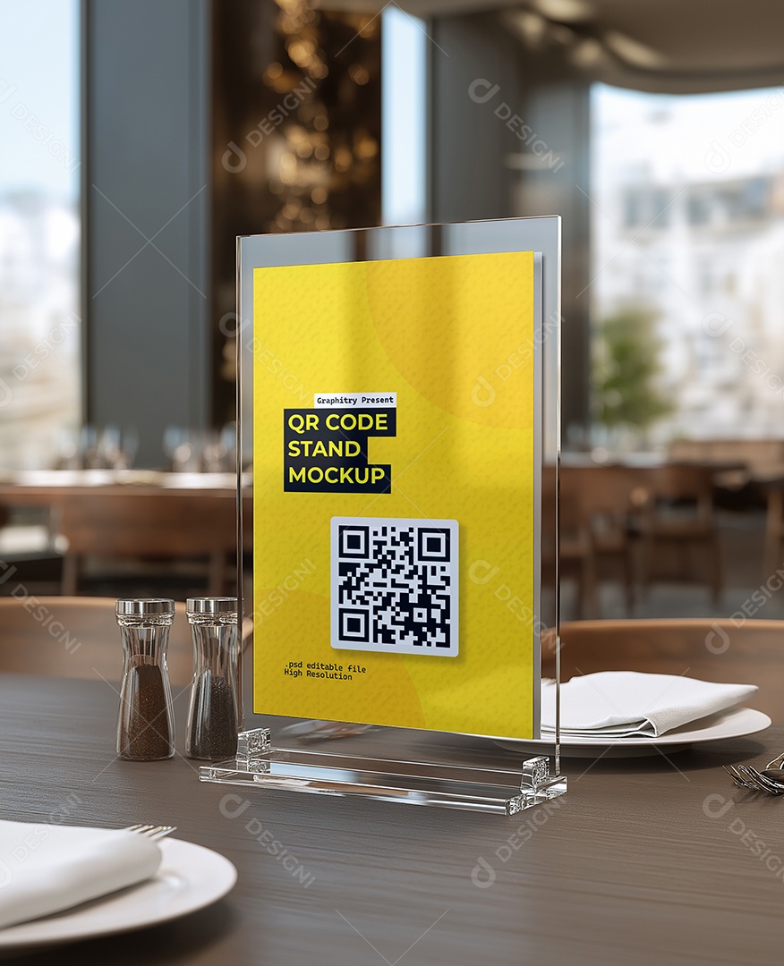 Mockup de QR Code PSD Editável