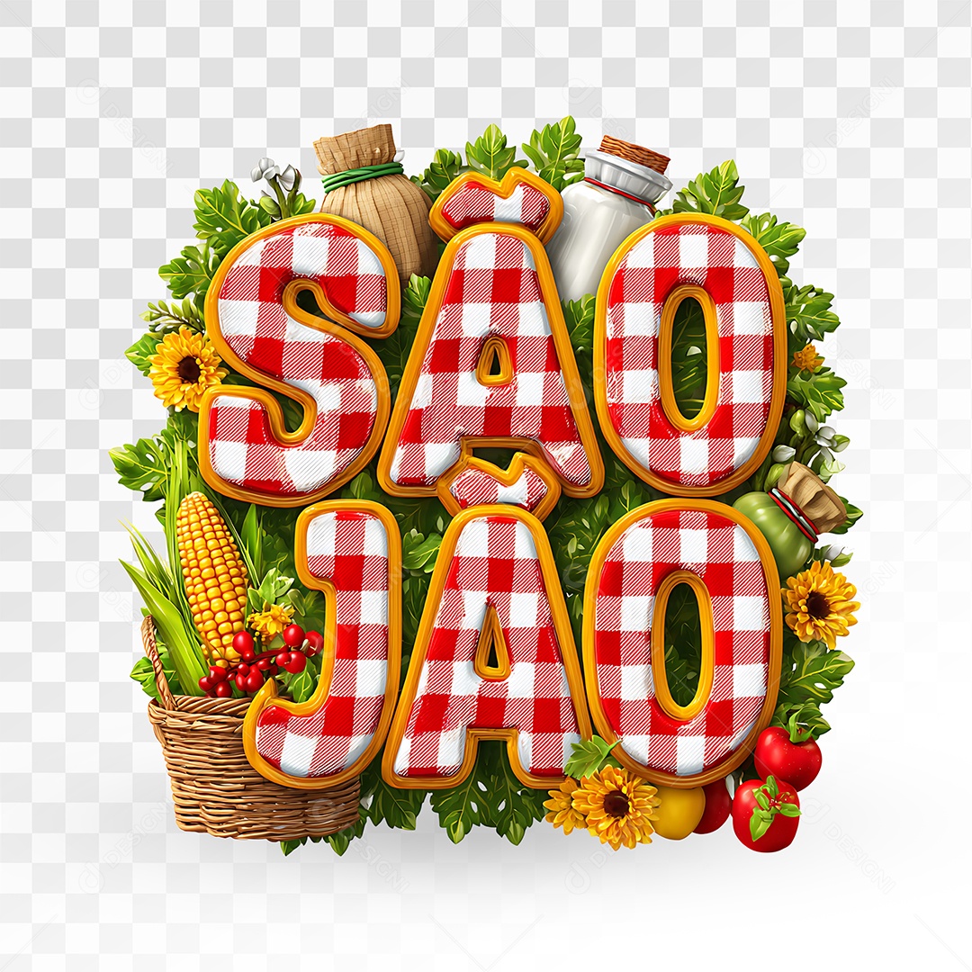 São João Para Selo 3D Composição PSD