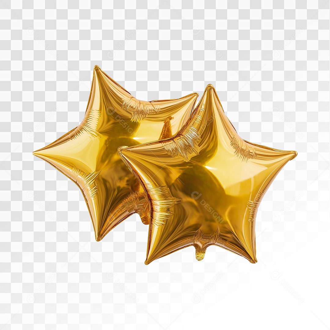Balões Estrela Dourada Para Composição PSD