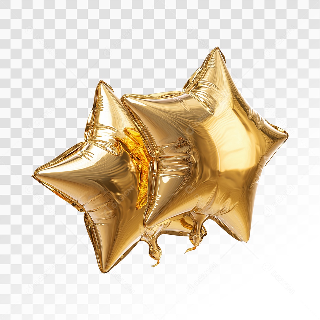 Balões Estrela Dourada Para Composição PSD