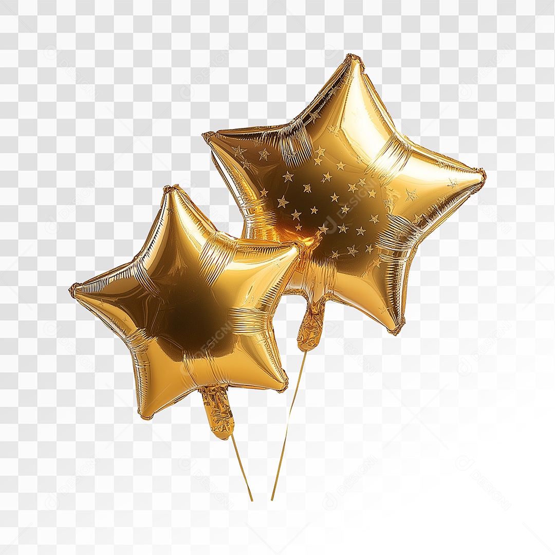 Balão Estrela Dourada Para Composição PSDBalão Estrela Dourada Para Composição PSD