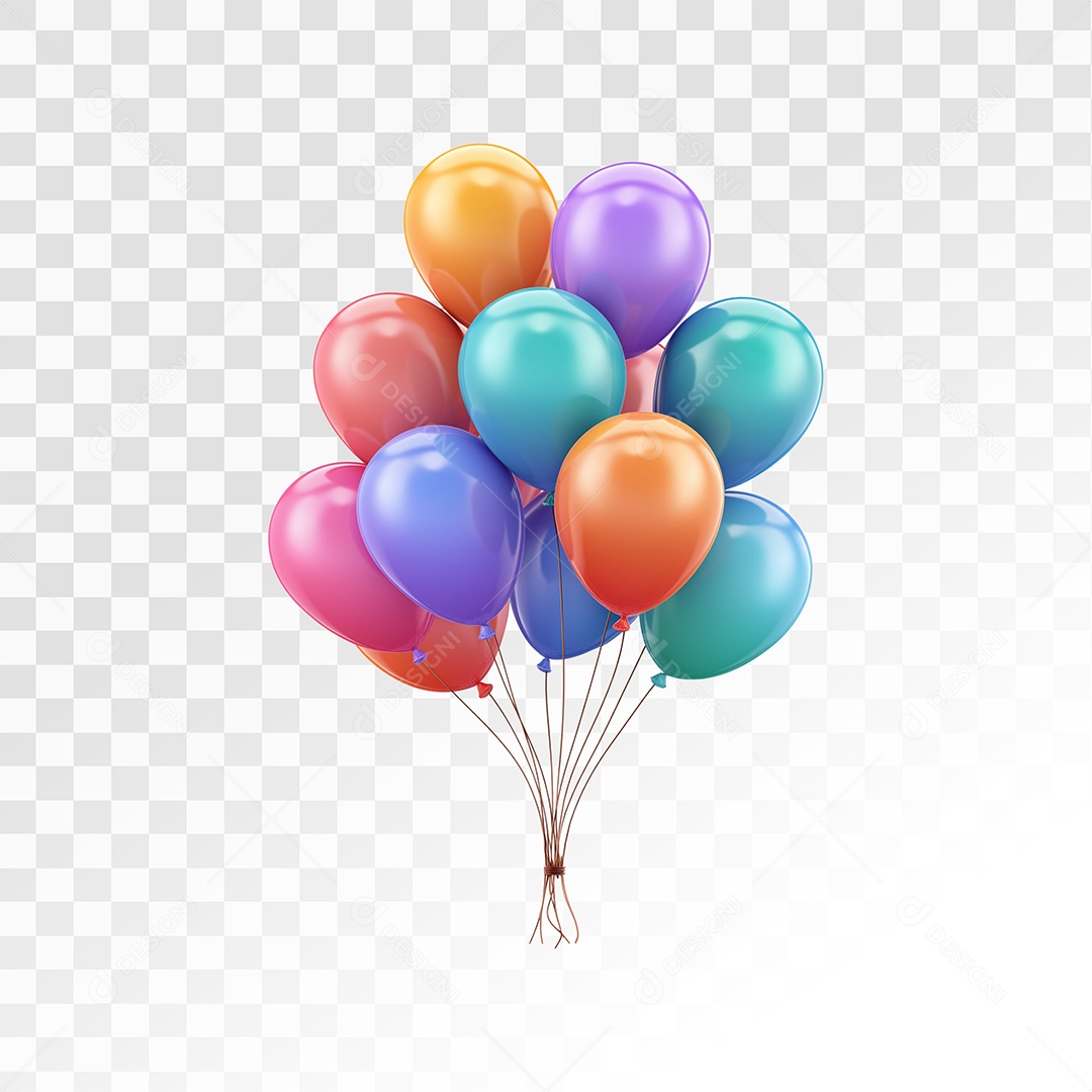 Balões Elemento 3D Para Composição PSD