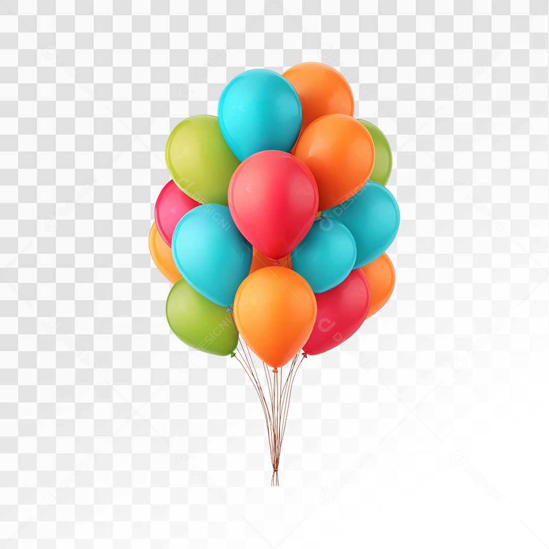 Balões Elemento 3D Para Composição PSD