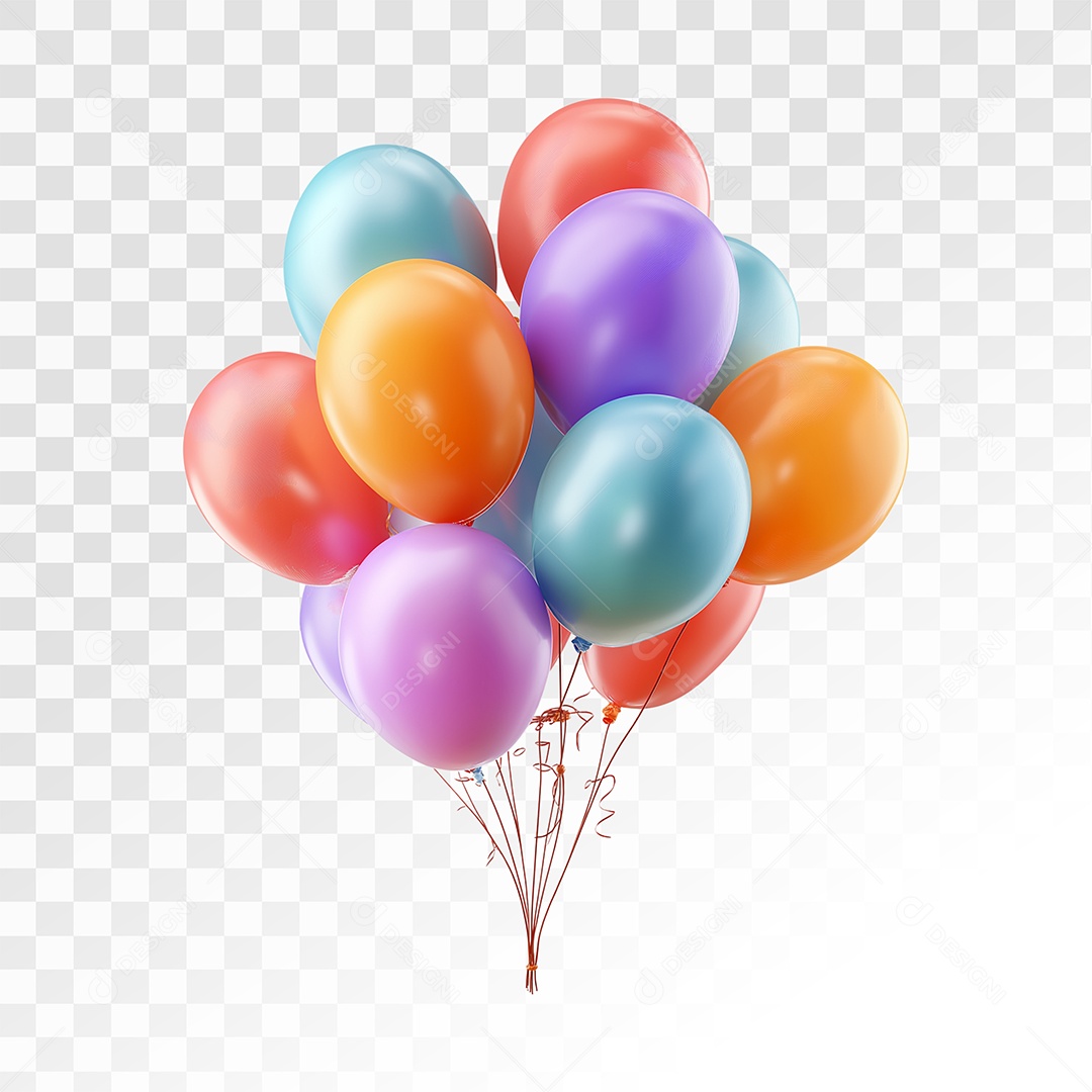 Balões Elemento 3D Para Composição PSD