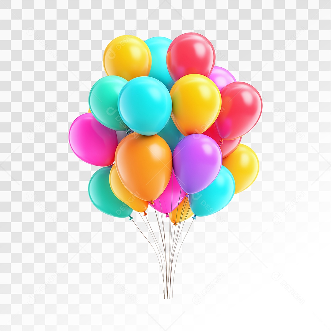 Balões Elemento 3D Para Composição PSD
