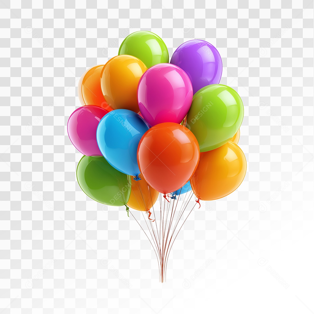 Balões Elemento 3D Para Composição PSD