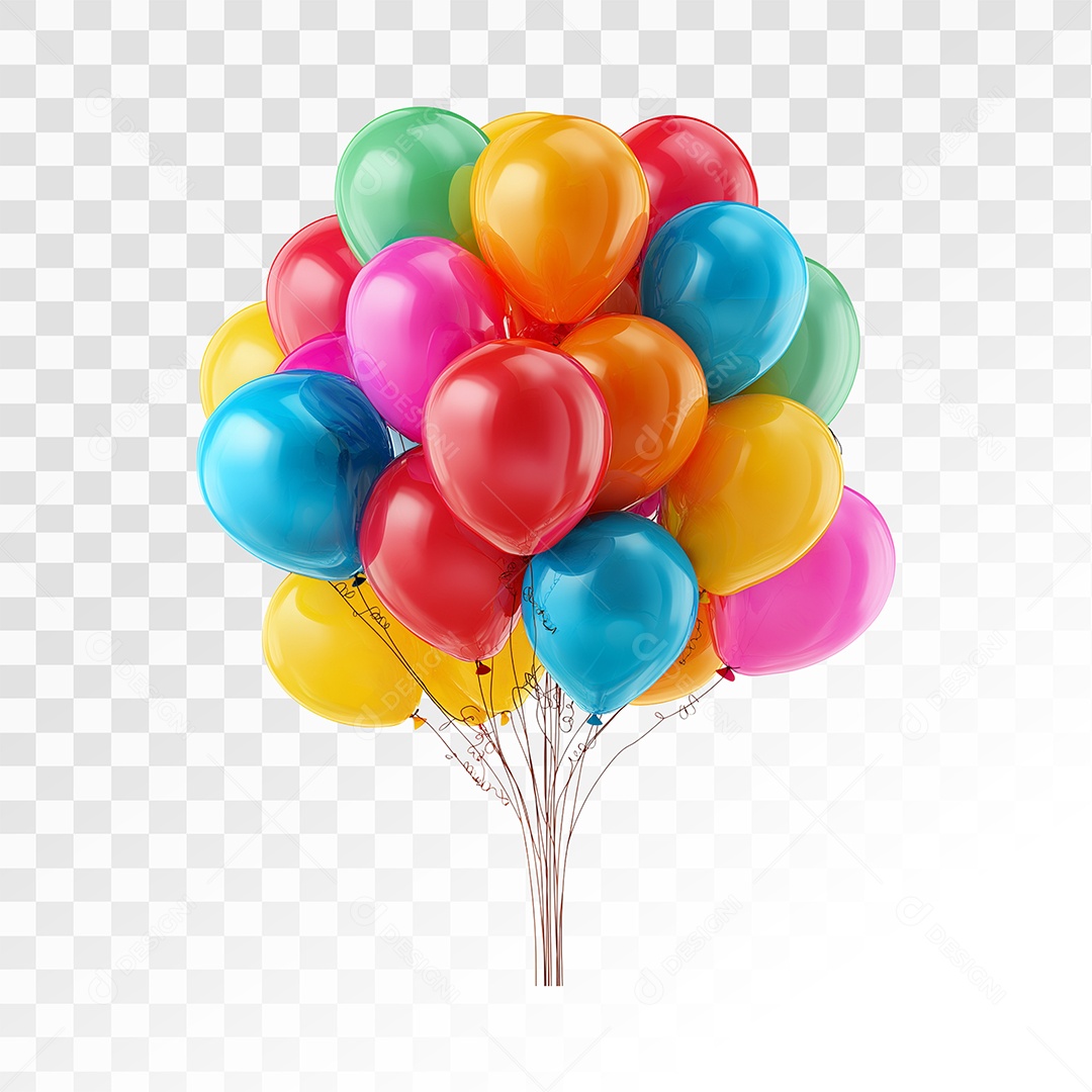 Balões Elemento 3D Para Composição PSD