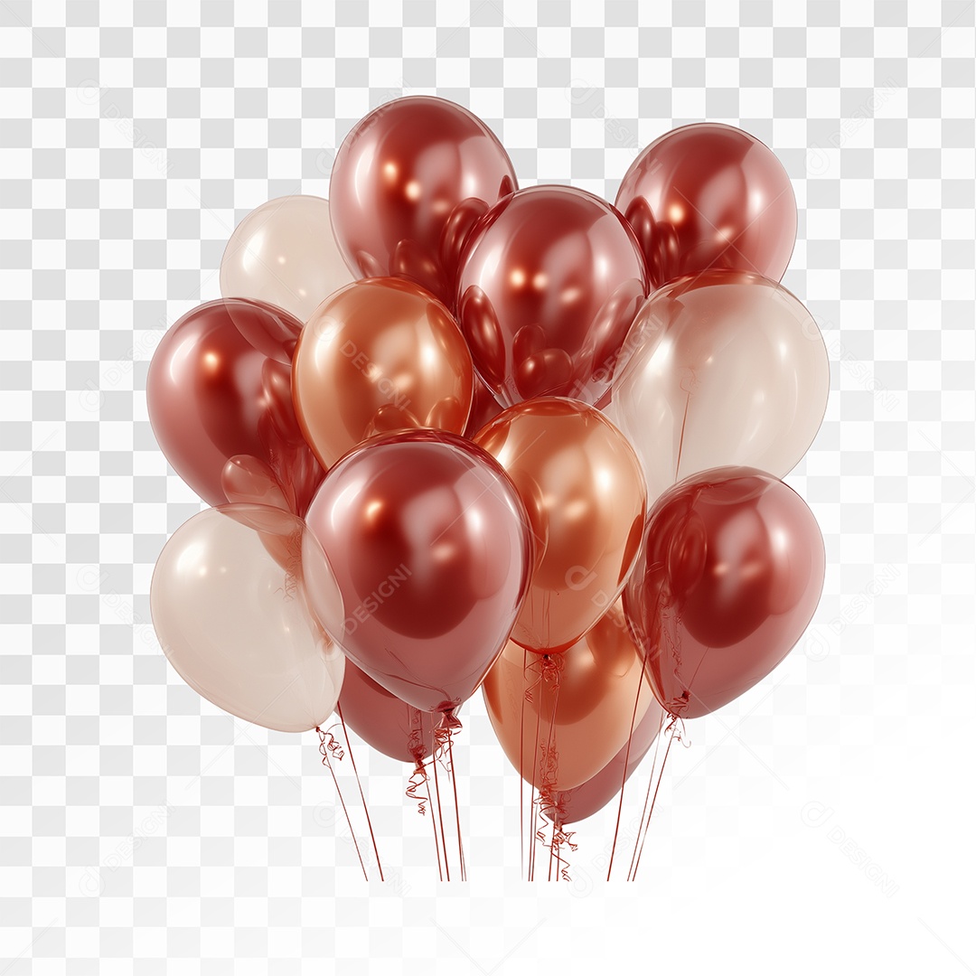 Balões Elemento 3D Para Composição PSD