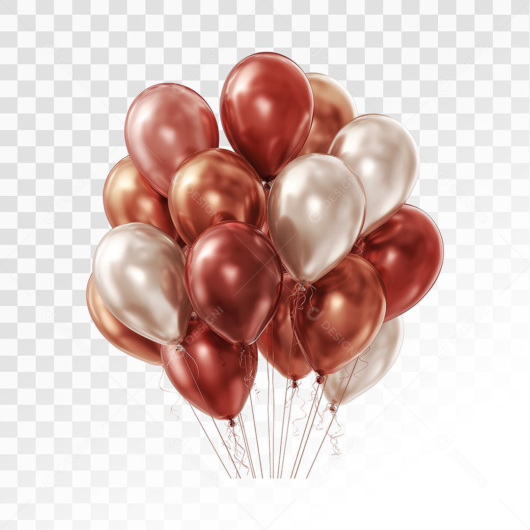 Balões Elemento 3D Para Composição PSD