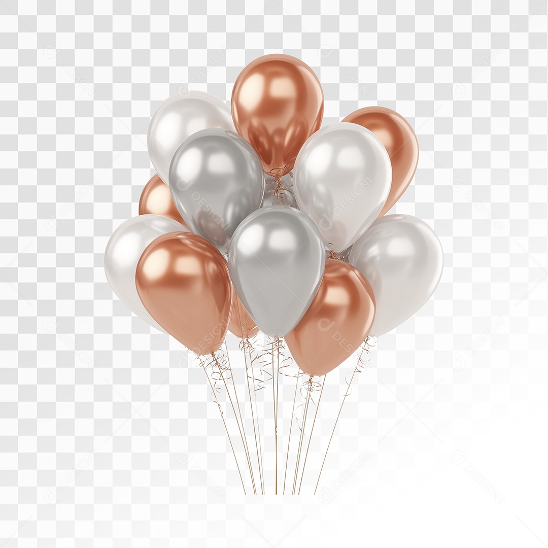 Balões Elemento 3D Para Composição PSD