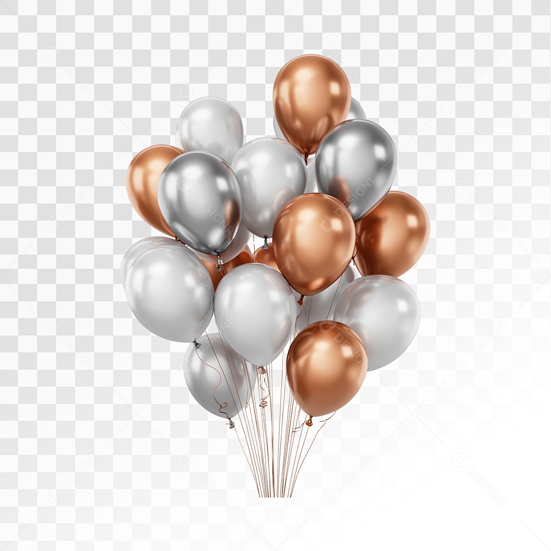 Balões Elemento 3D Para Composição PSD