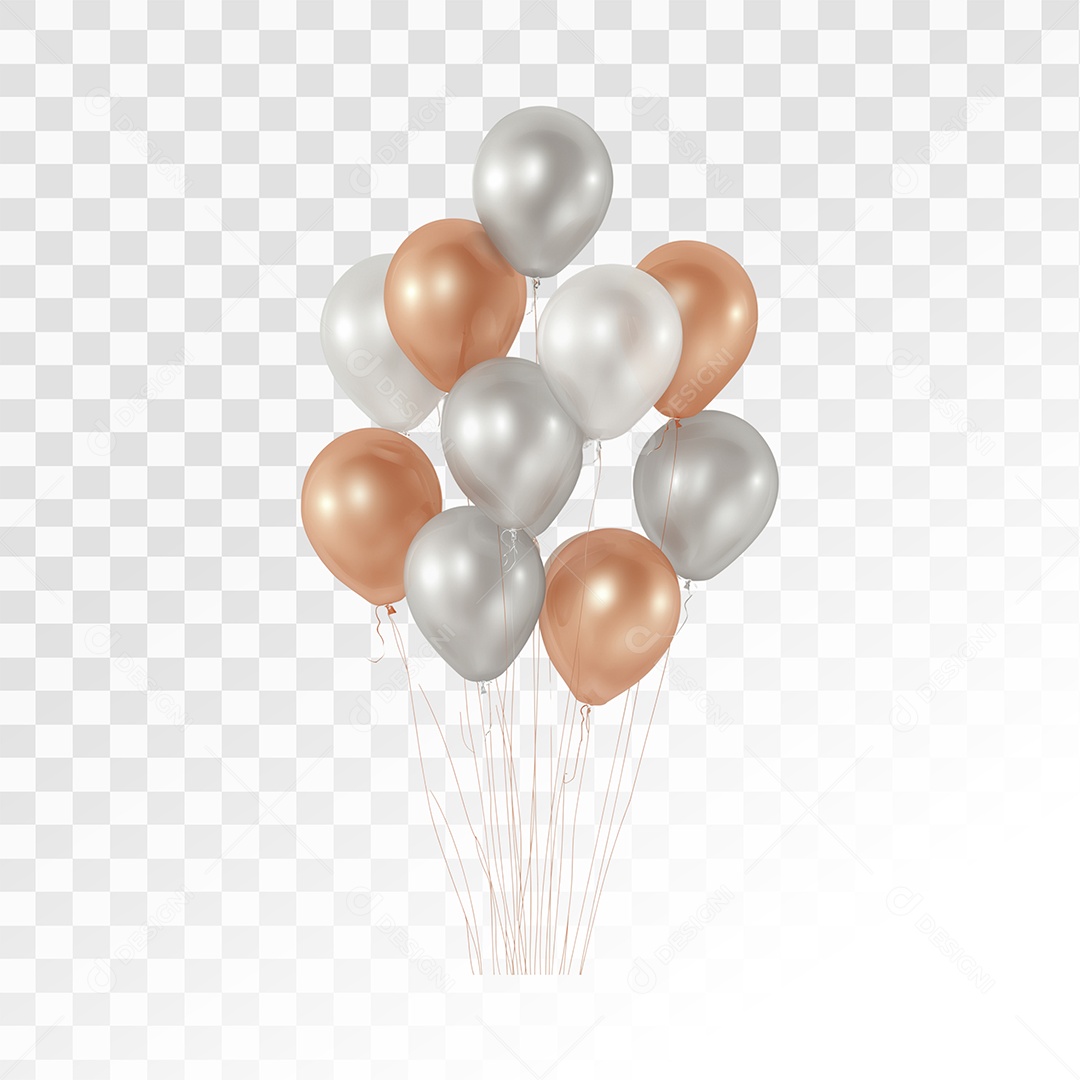 Balões Elemento 3D Para Composição PSD