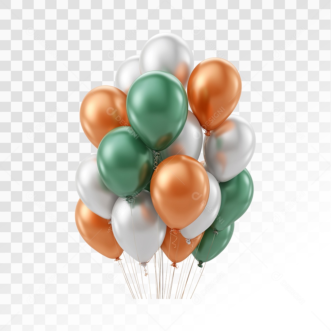 Balões Elemento 3D Para Composição PSD