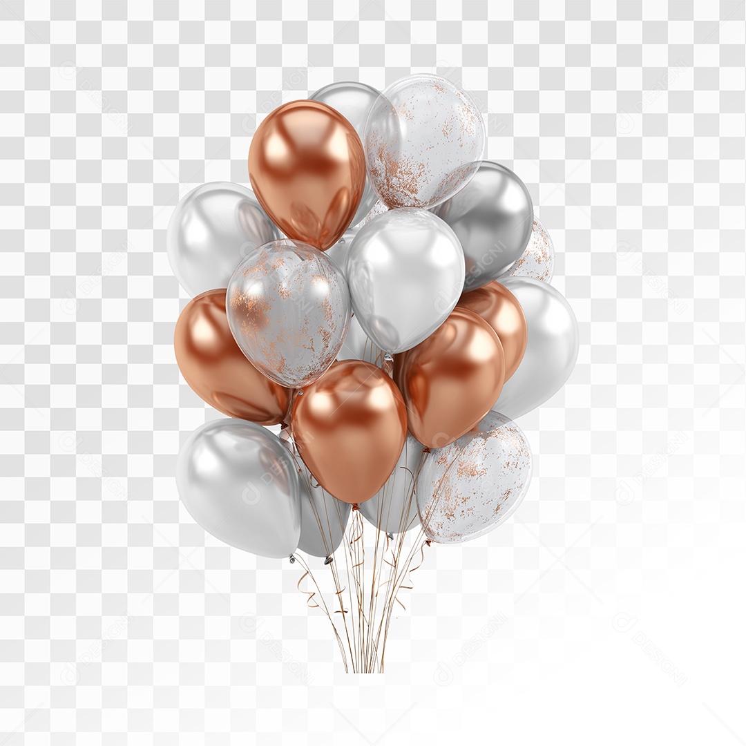 Balões Elemento 3D Para Composição PSD