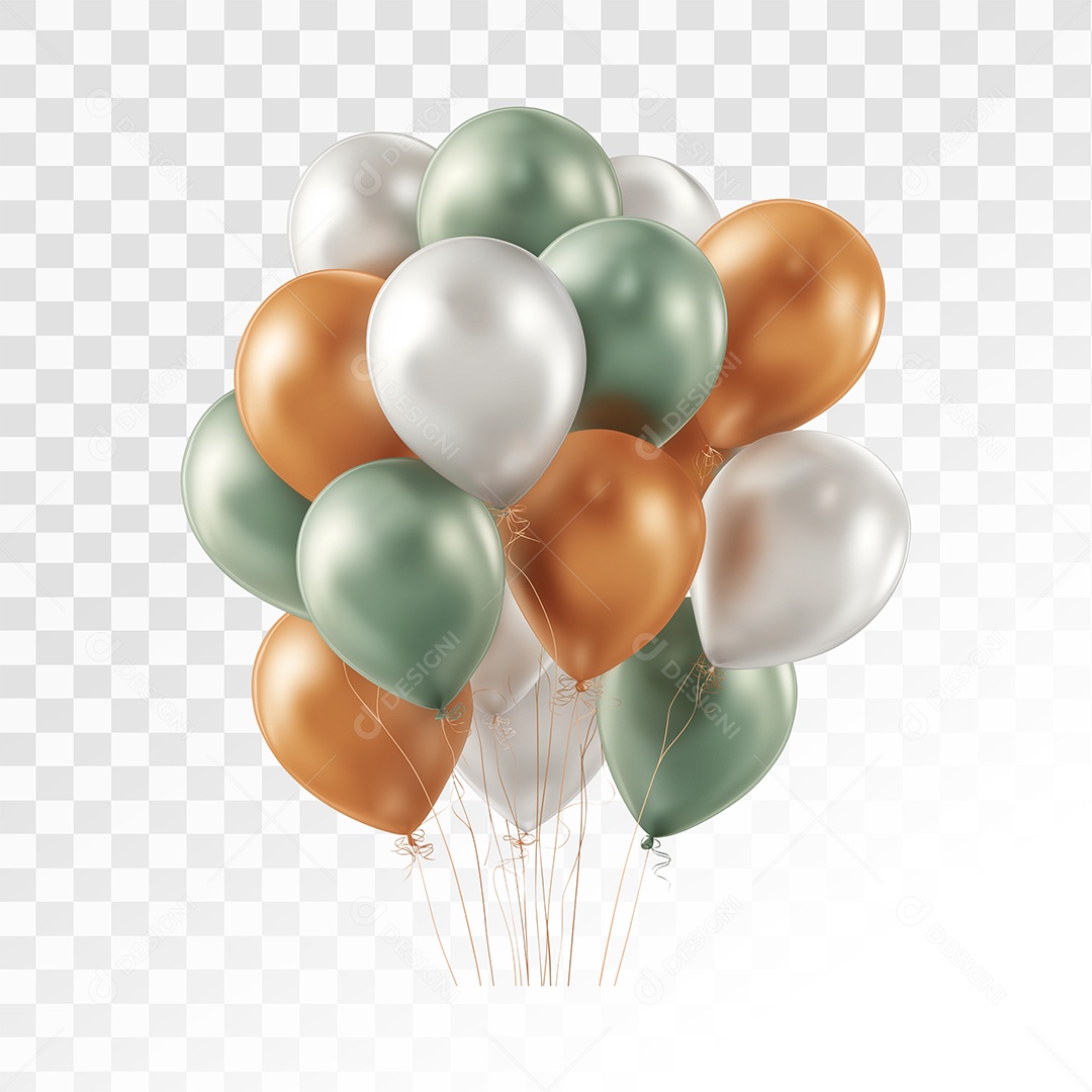 Balões Elemento 3D Para Composição PSD