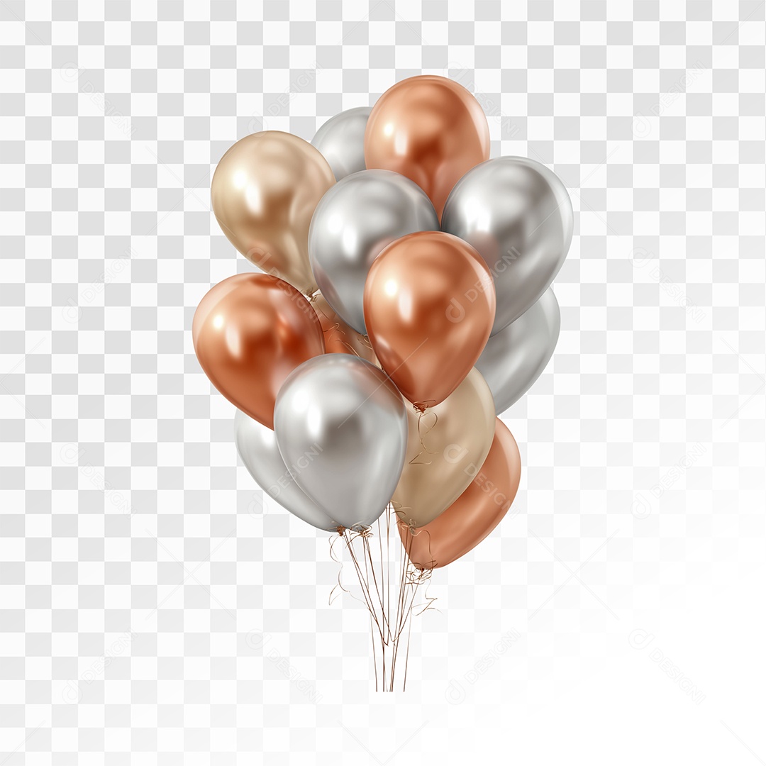 Balões Elemento 3D Para Composição PSD