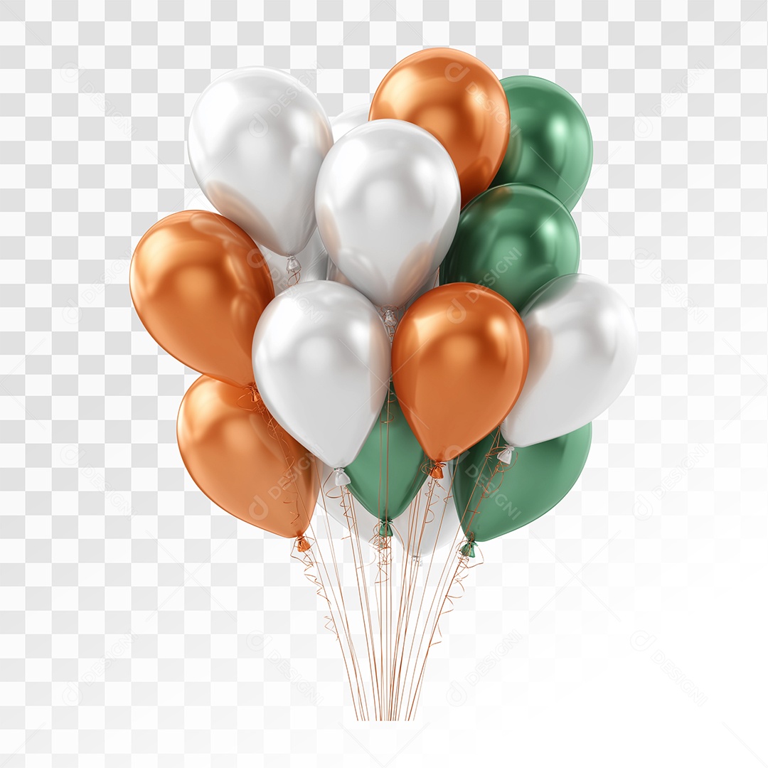 Balões Elemento 3D Para Composição PSD
