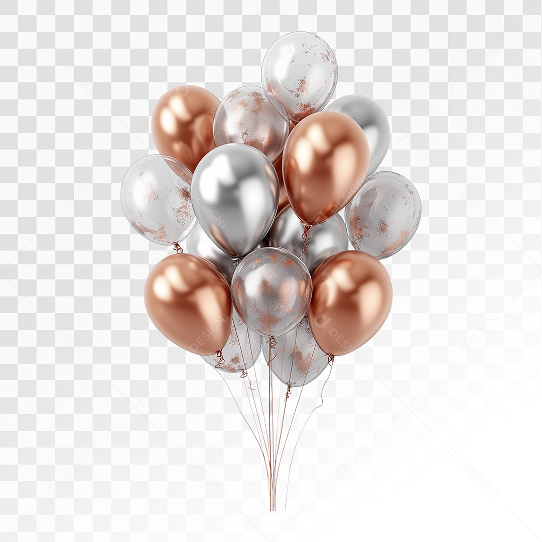 Balões Elemento 3D Para Composição PSD