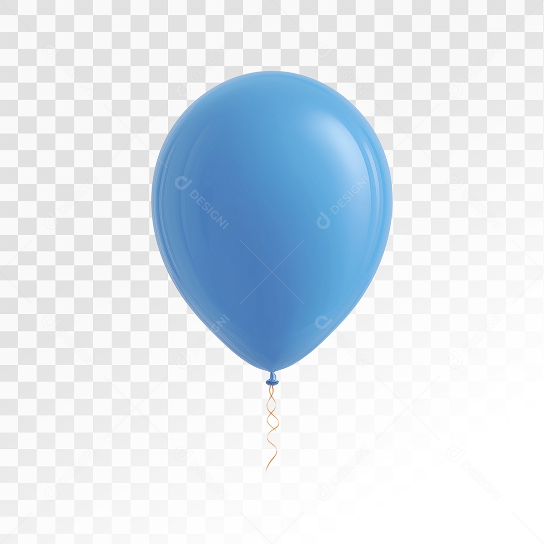 Balão Azul Elemento 3D Para Composição PSD