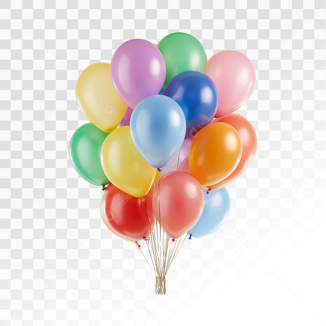 Balões Elemento 3D Para Composição PSD
