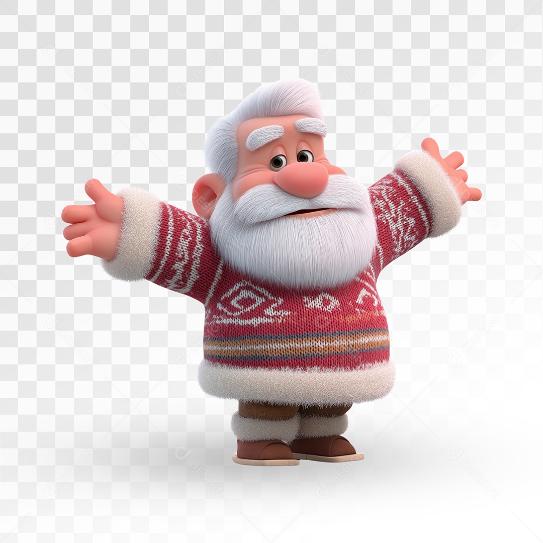 Personagem 3D Papai Noel Para Composição PSD Editável