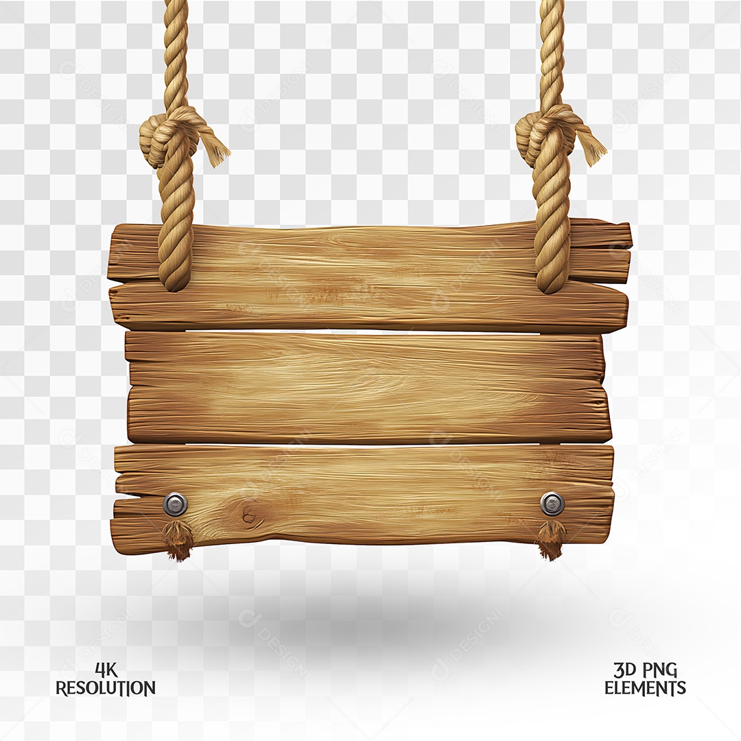 Placa de Madeira Elemento 3D para Composição PSD
