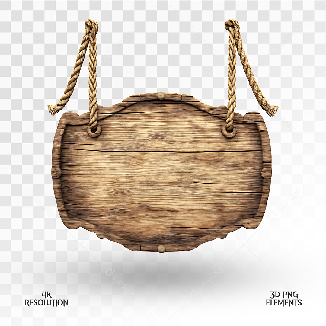 Placa de Madeira Elemento 3D para Composição PSD