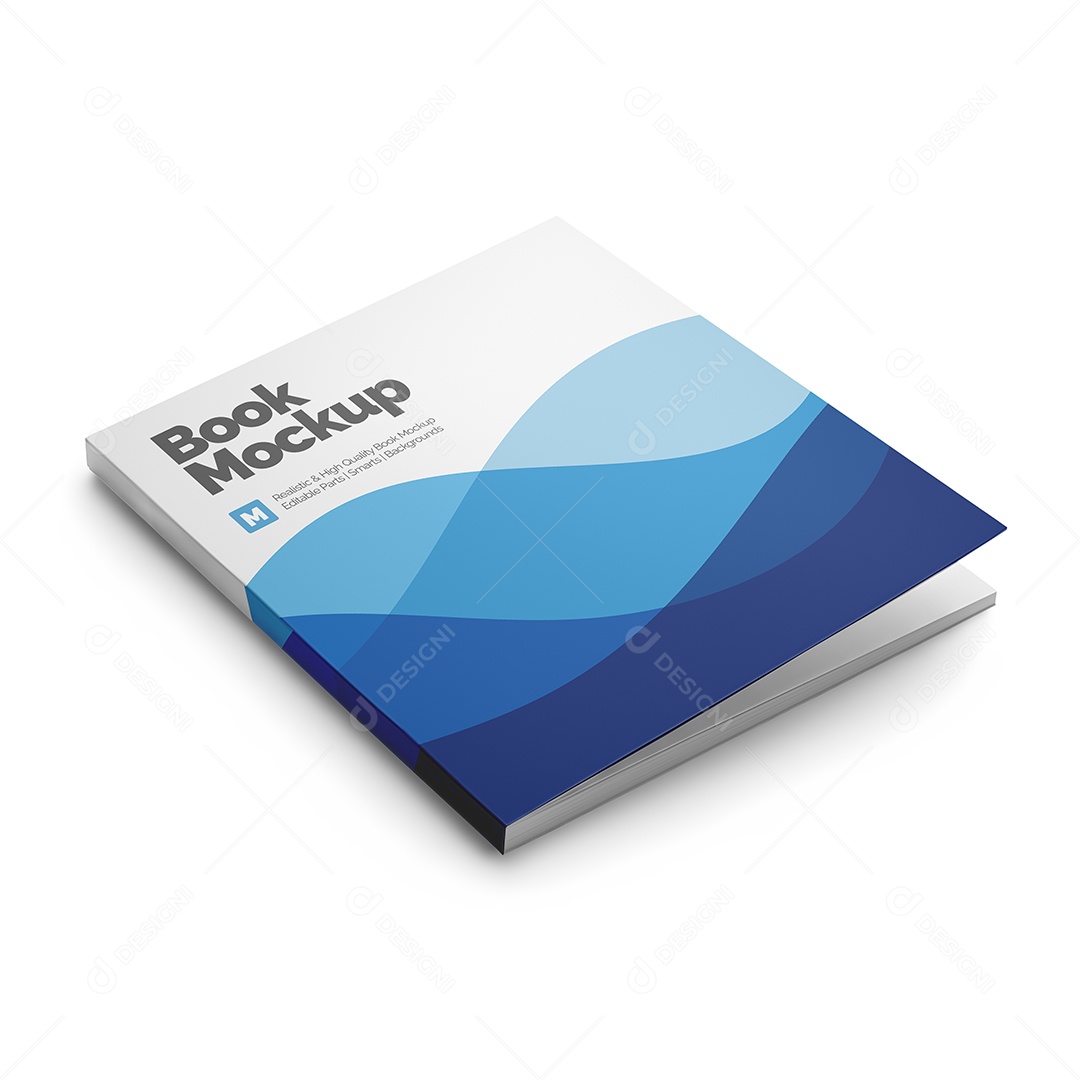 Livro Quadrado PSD Editável Mockup