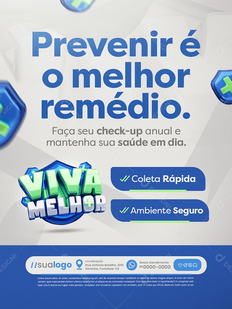 Viva Melhor Convênio Médico Prevenir é o Melhor Remédio Social Media PSD Editável