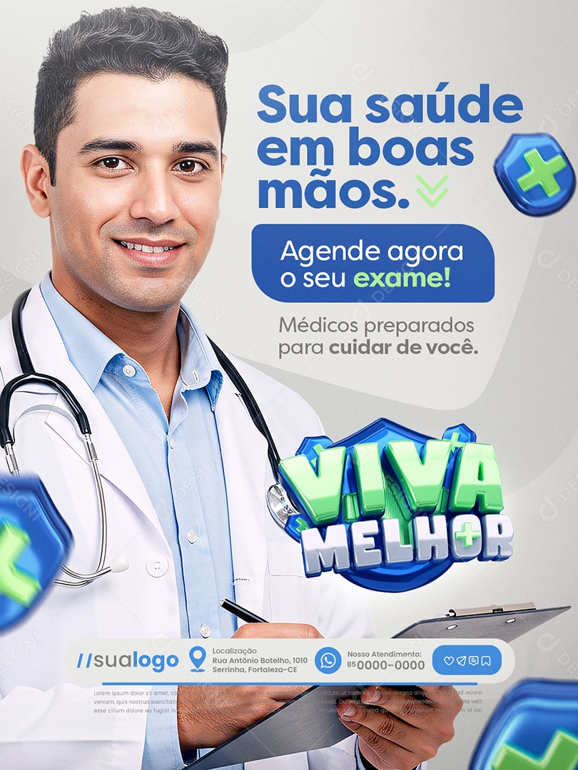 Viva Melhor Convênio Médico Sua Saúde em Boas Mãos Social Media PSD Editável