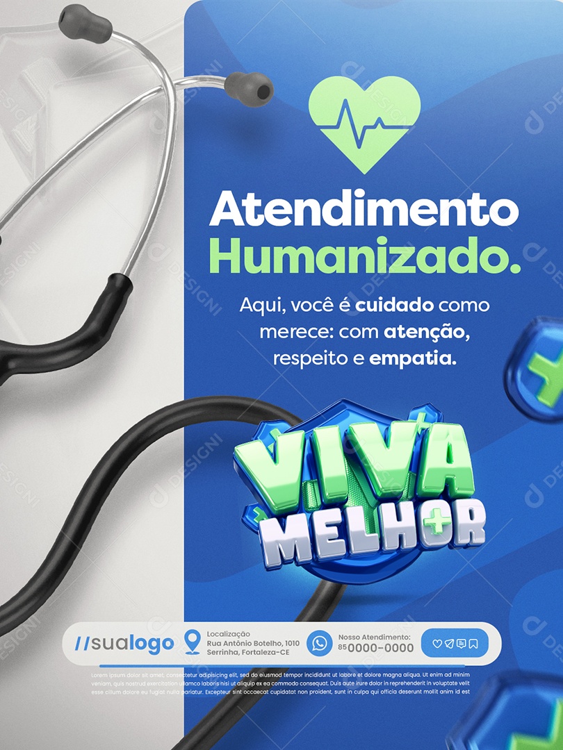Viva Melhor Convênio Médico Atendimento Humanizado Social Media PSD Editável