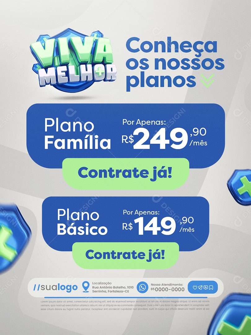 Viva Melhor Convênio Médico Plano Família Conheça os Nossos Planos Social Media PSD Editável