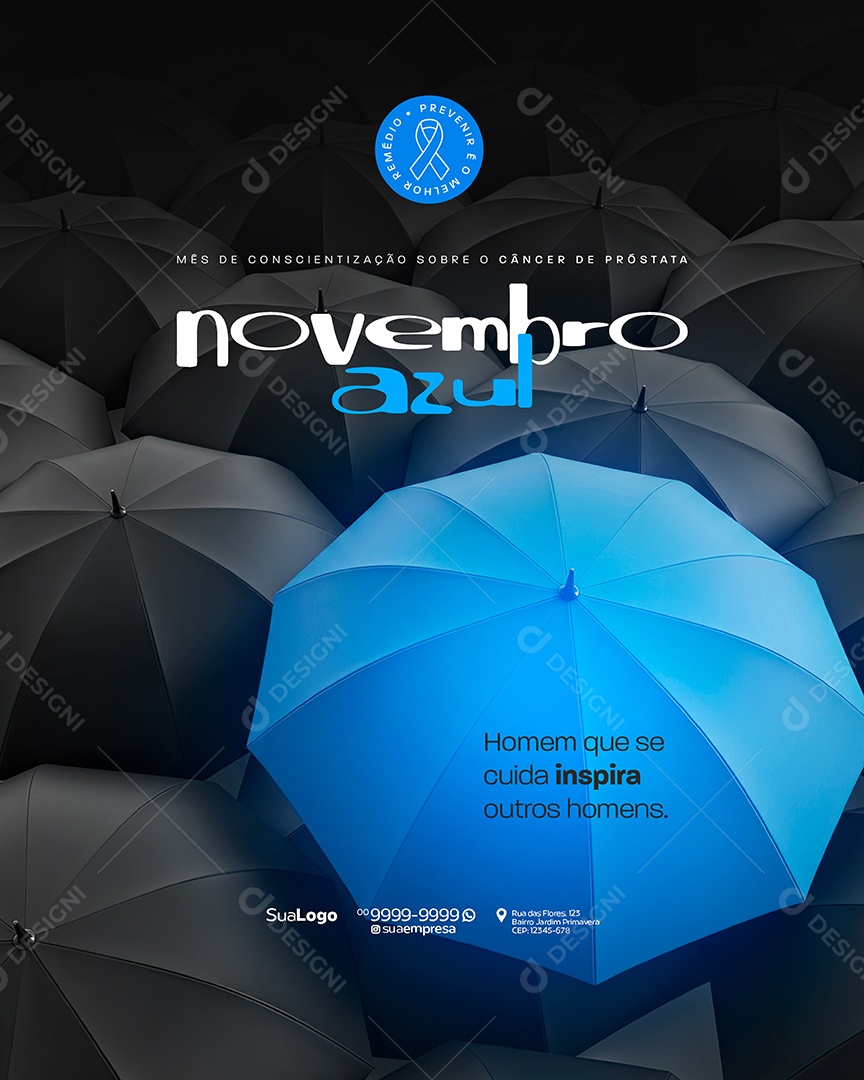 Novembro Azul Homem Que Se Cuida Social Media PSD Editável