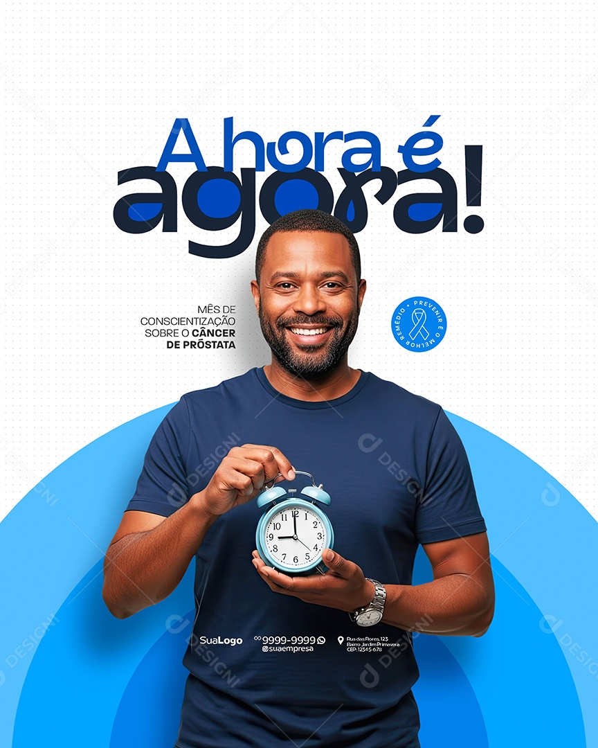 Novembro Azul A Hora é Agora Social Media PSD Editável