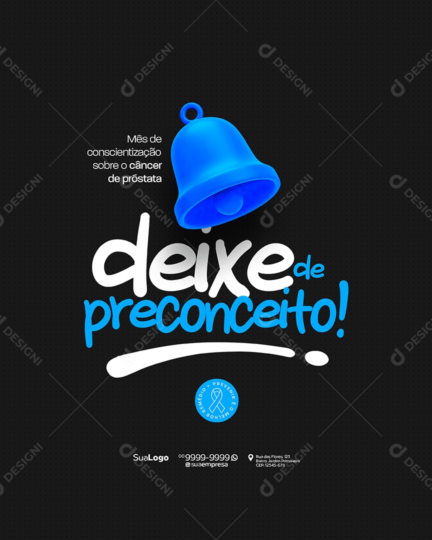 Novembro Azul Deixe de Preconceito Social Media PSD Editável