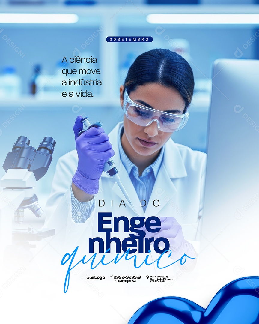 Dia Do Engenheiro Químico 20 De Setembro Social Media PSD Editável