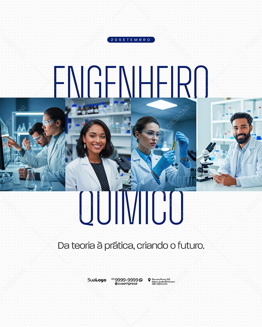 Dia Do Engenheiro Químico 20 De Setembro Social Media PSD Editável