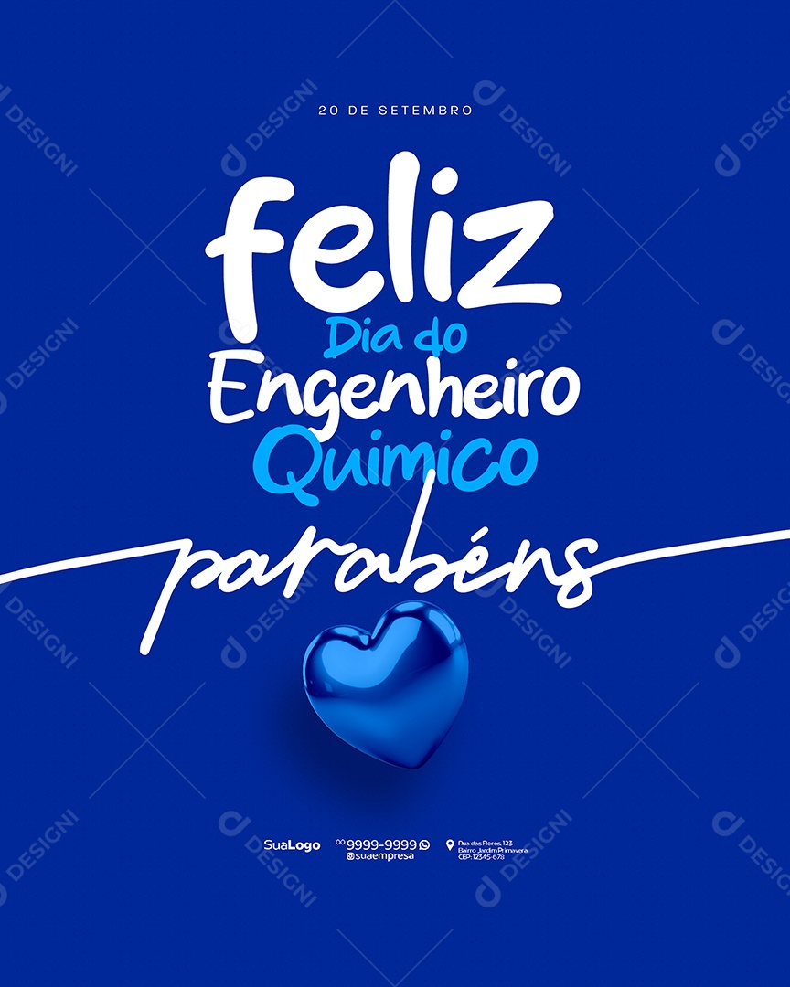 Feliz Dia Do Engenheiro Químico 20 De Setembro Social Media PSD Editável