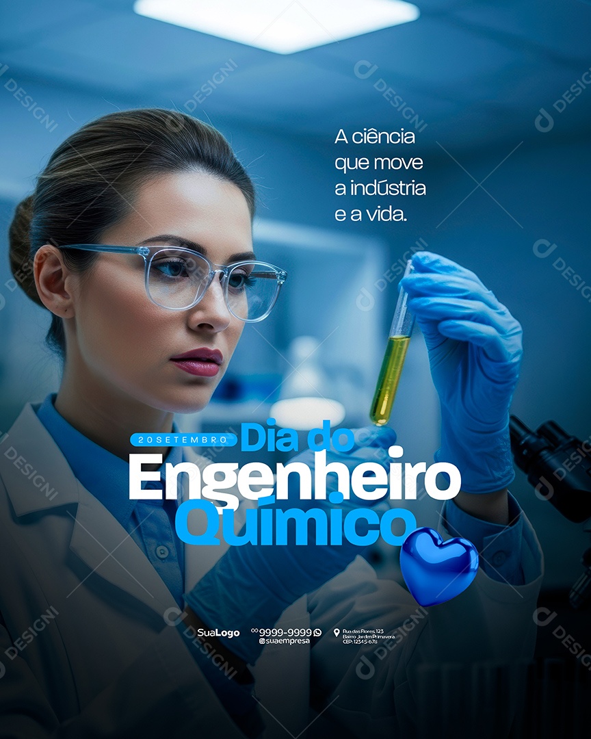 Dia Do Engenheiro Químico 20 De Setembro Social Media PSD Editável
