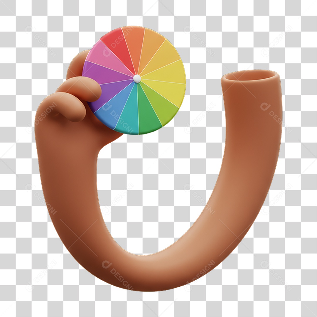 Elemento 3D Mão Segurando uma Roleta PNG Transparente